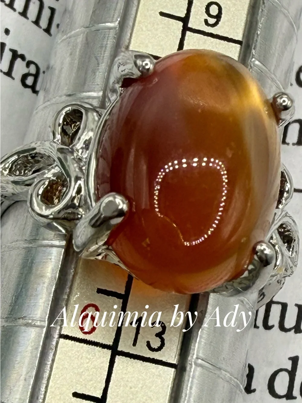 Boho Silver Claw Ring with Deep Carnelian Oval